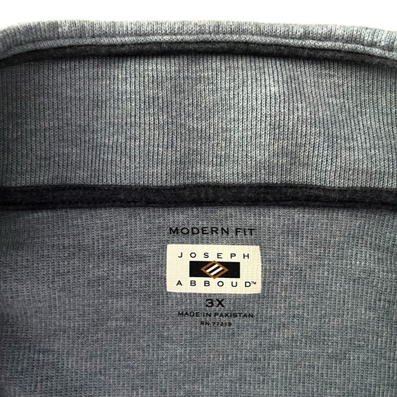 Joseph Abboud Men’s 3X Blue Sweater 1/4 Zip - Picture 3 of 6